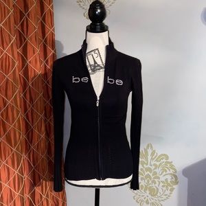 Bebe black zip up sweater